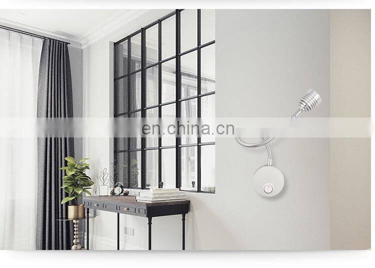 Led 1w 110v 220v wall mounted hotel bedroom bed headboard warm white and cool white reading lamp