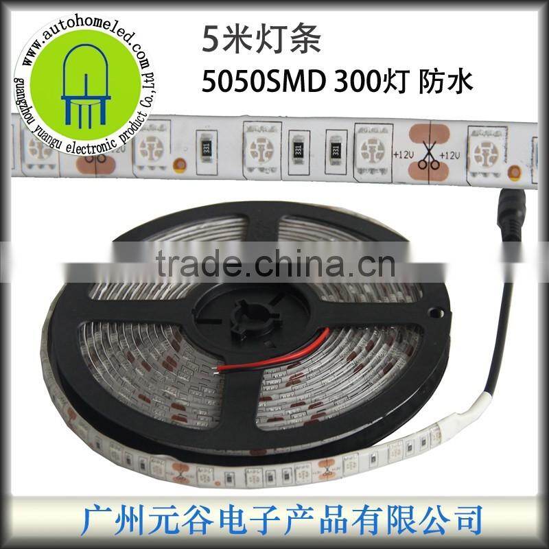 5M 16.4Feet Yellow LED Flexible Strip 300SMD 5050 with DC Connector