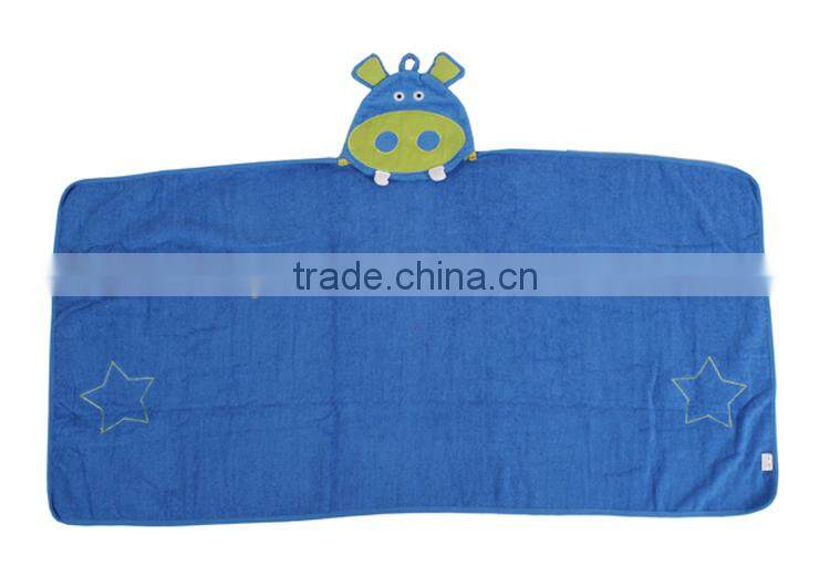 Baby Blue Coral Fleece Bathrobe/High quality 100%cotton printed baby bathrobe/Terry Baby Children Hooded Bathrobe