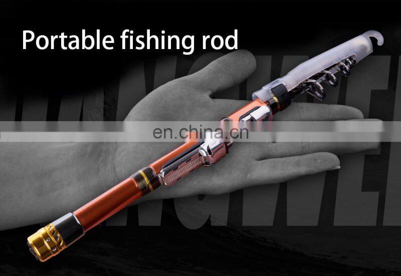 Mini Travel Telescopic Fishing Rod with Spinning Fishing Reel Tackle Combos Kits