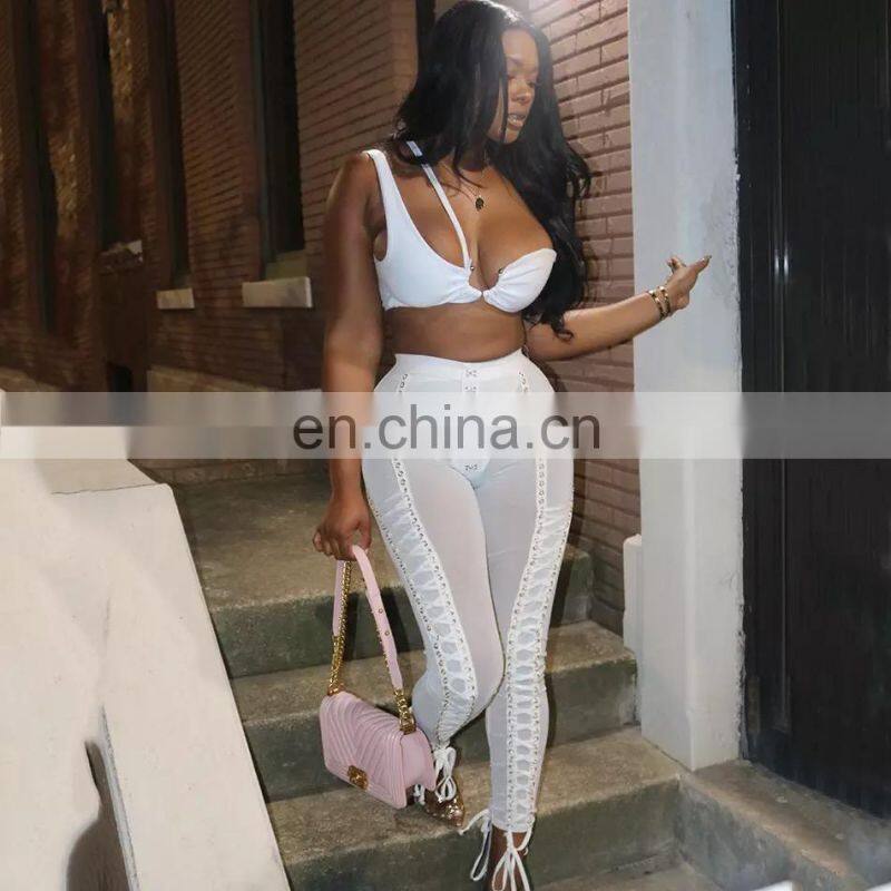 Ladies'sexy club stretch Leotard Leotard High Waist Leotard eyelet lace