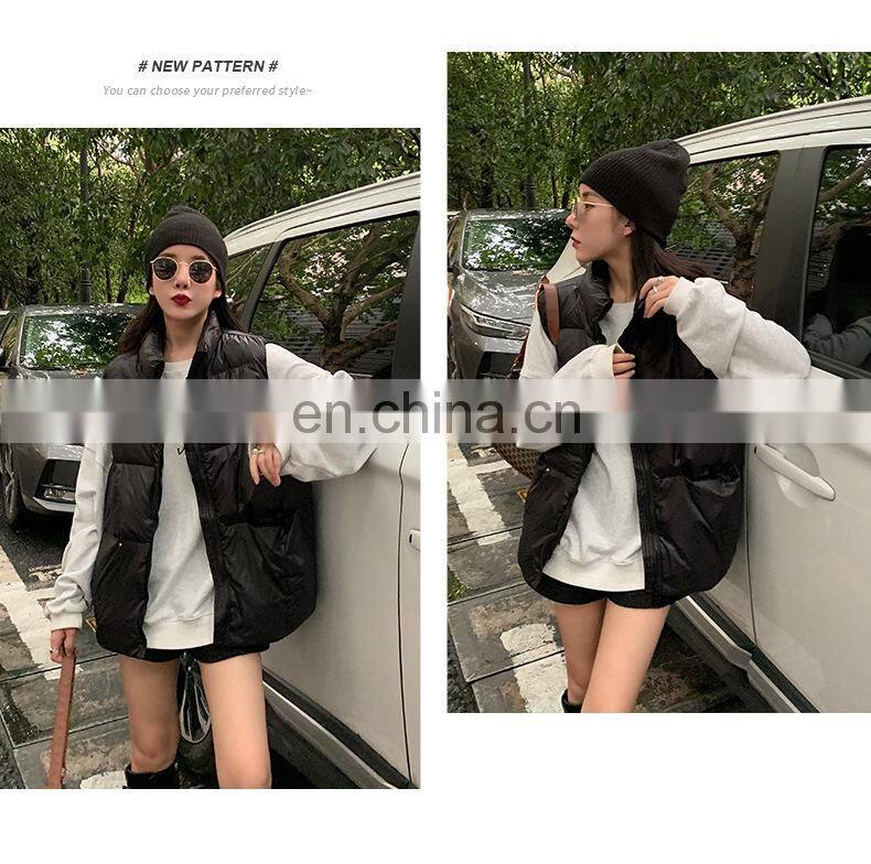 New Arrival Women Down Filled Solid Sleeveless Jacket Custom Winter Down Puffer Vest Short Casual Women's Jackets