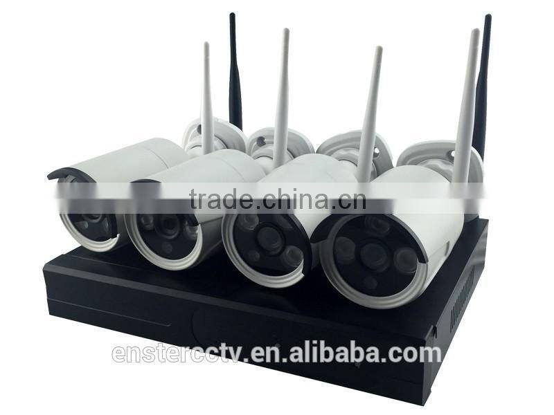 2016 home use wireless WIFI NVR Kits 4 pcs hotselling cheap IP 1.0MP 1.3MP 2.0MP cameras