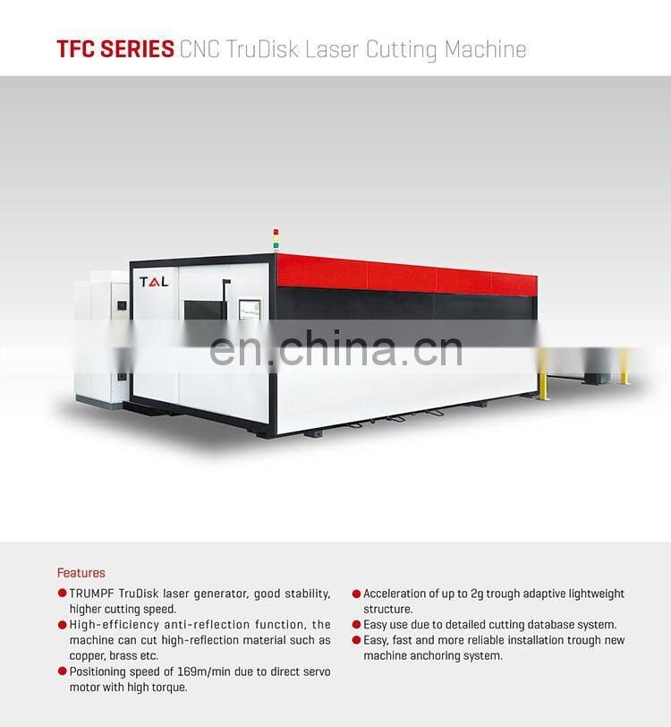 T&L Brand 2060 CNC Fiber laser metal cutting machine with 2000W  Raycus