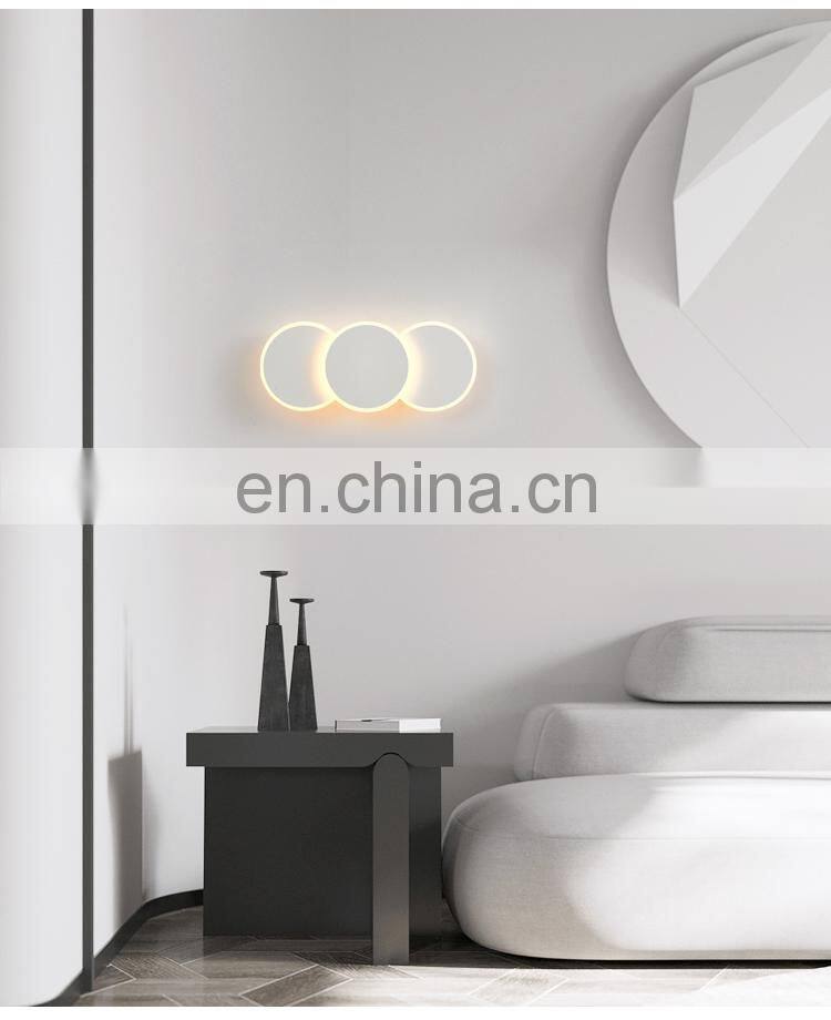 Factory Price Scones Corner Simple Aluminum Hotel Nordic Modern Round Shape Art Wall Light For House Decoration