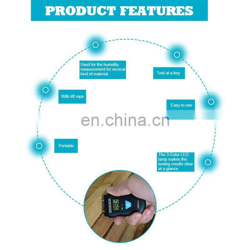 All-sun EM4813 Portable Wood Moisture Meter Digital Thermometer