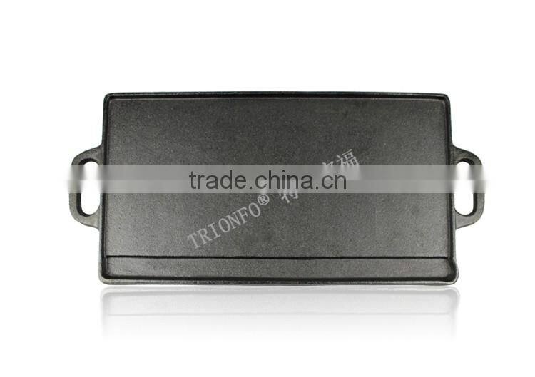 TRIONFO black non-stick pre-seasoned cast iron steak pan