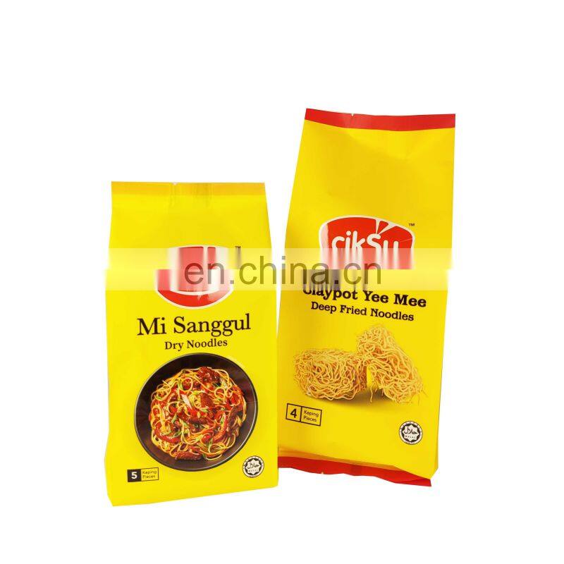 Custom Design Food Grade Noodles Transparent Packaging bags Pasta Packaging Bag Side Gusset Bag with window