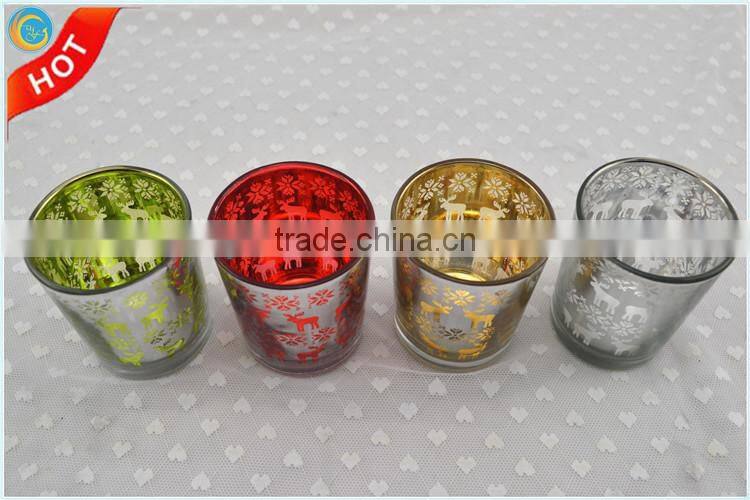 christmas glass votive cup