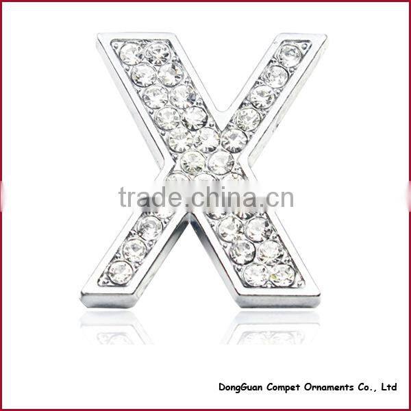 Diy pet Collar Accessories Alloy Alphabets 30mm Full Rhinestone Slide Letters