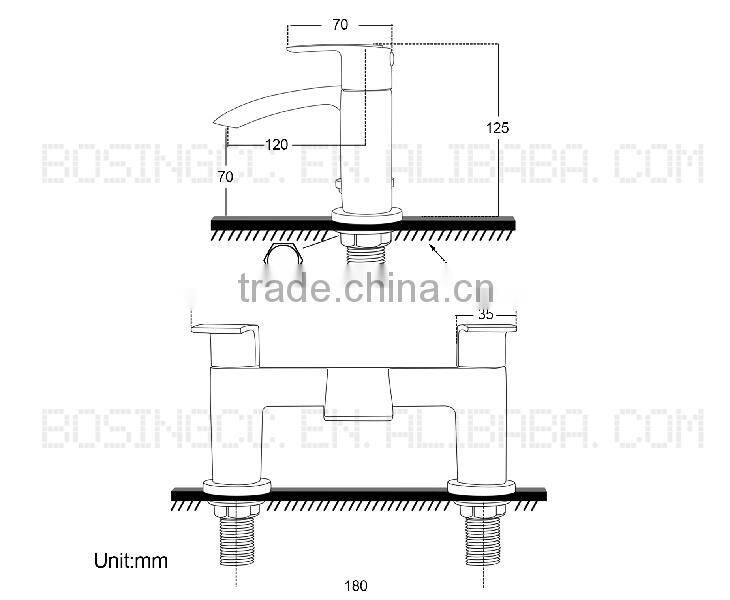 Double Zinc Alloy Handle Waterfall Style Without Aerator Stainless Steel Wash Basin Mixer Tap