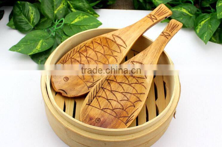 Cartoon Girl Children wooden spoon with fork