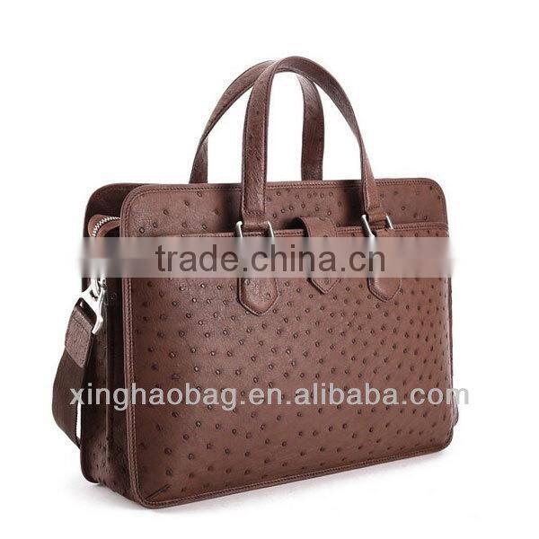 Hot sell 2014 ostrich leather men's office bag