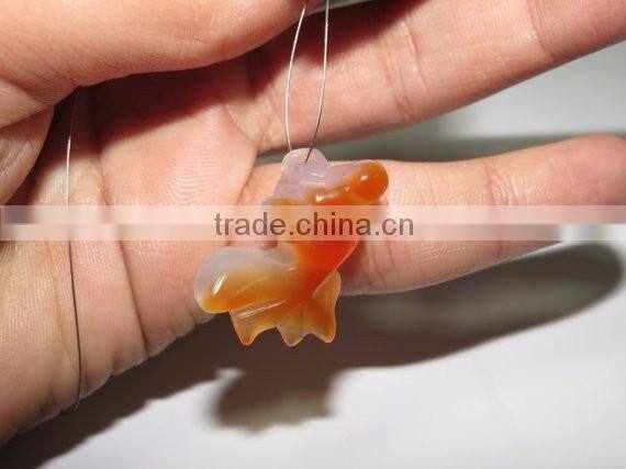 6 Pcs Lovely Fish In The Water Chalcedony Stone