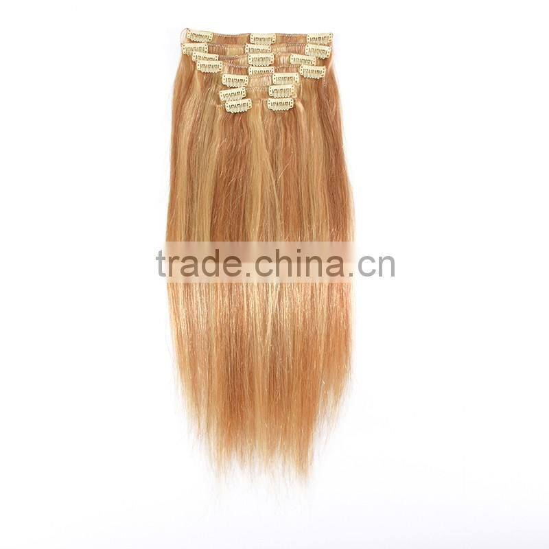 2016Wholesale Virgin Human Hair Clip In Hair Extension, Unprocessed Brazilian Human Hair Clip In Hair Extension