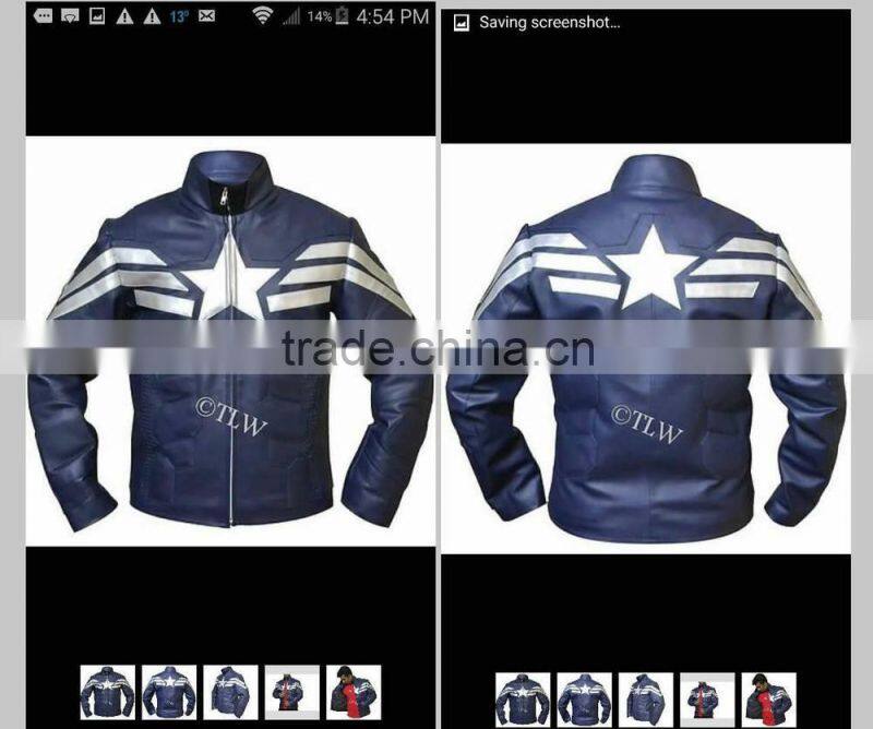 New fashion Captain America The Winter Soldier 2014 Leather Jacket motorbike leather jacket
