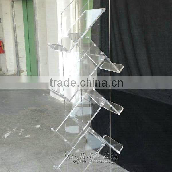 high quality acrylic podium, guihe magazine display holder