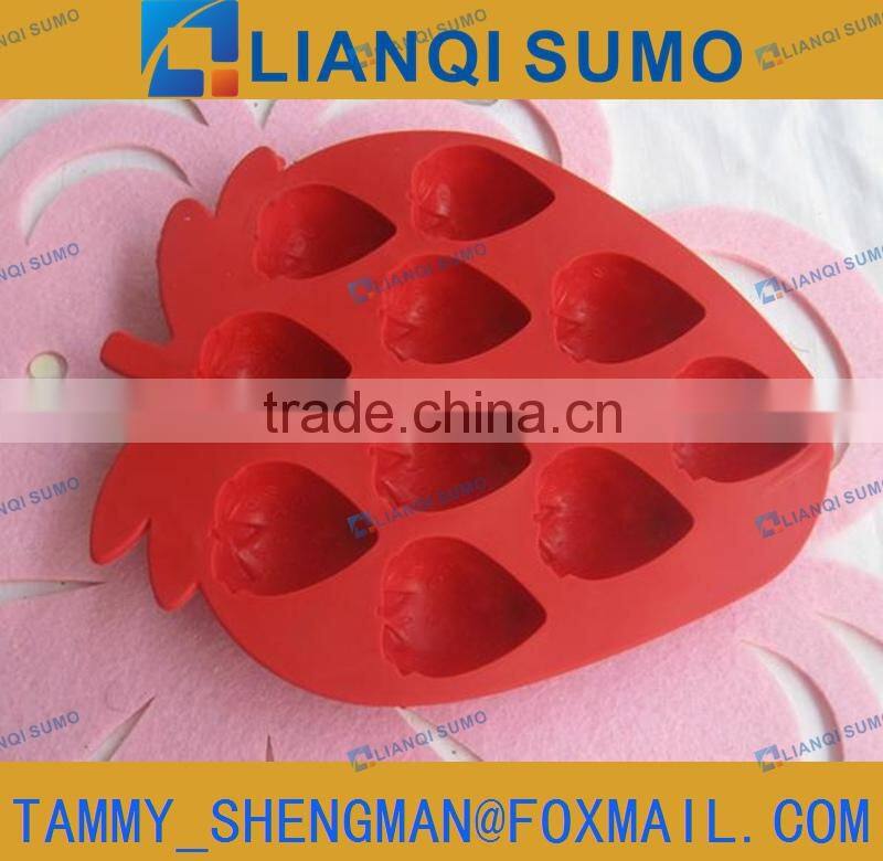 FDA TPR strawberry shape ice cube tray mold and fruits ice tray