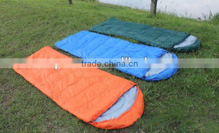 Outdoor envelop sleeping bag with cap