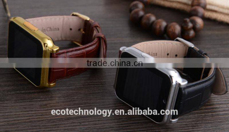15$ W90 Bluetooth Smart Watch 6260A Men Luxury Leather Business Wristwatch Knight Full View HD