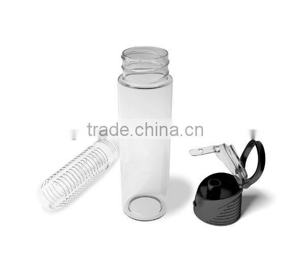 Sport Water Bottle with Fruit Infuser and Carrying Handle,with Locking Flip Top Lid,BPA FREE -23 Oz-made with Tritan Copolyester