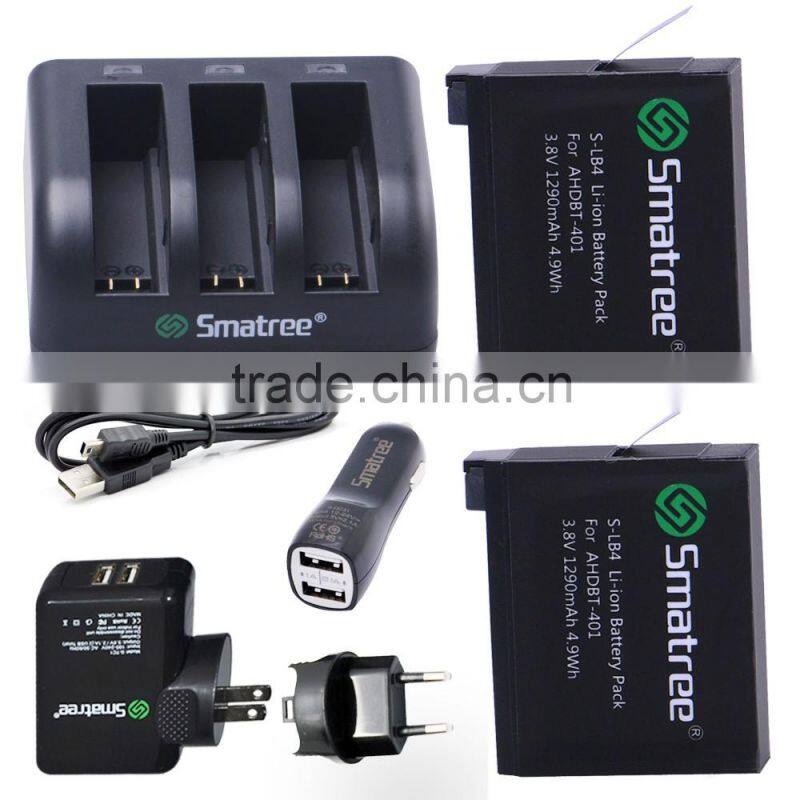 China factory wholesale accessories Gopros SJ4000 dual charger battery kits