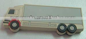 4GB usb drive truck shape with PVC material and white color