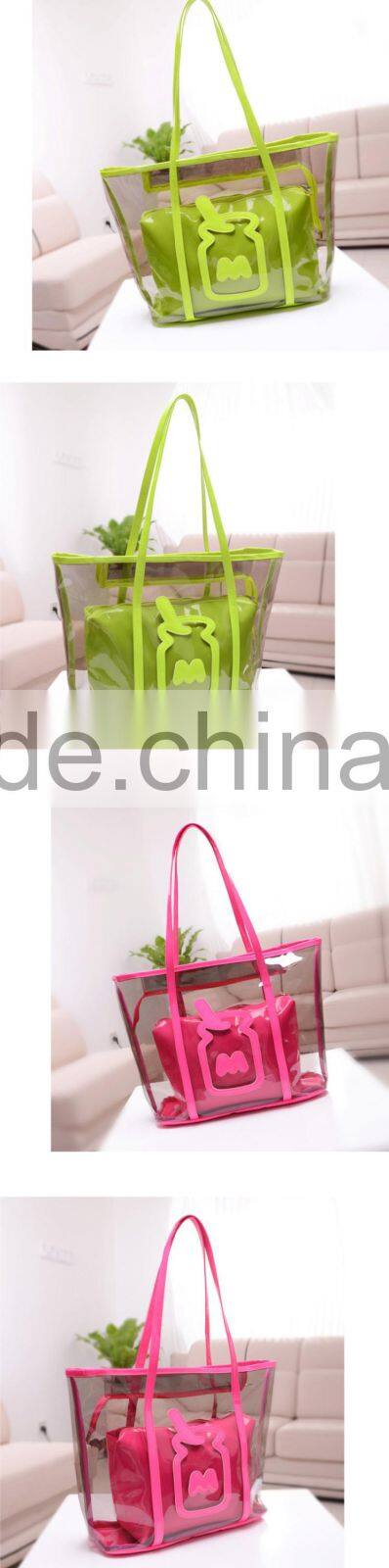 BSCI audit factory pvc fashion beach bag clear beach bag