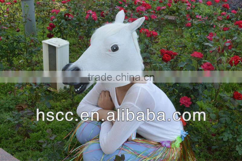 New Horse Head Mask Creepy Halloween Costume Theater Prop Latex Rubber Novelty