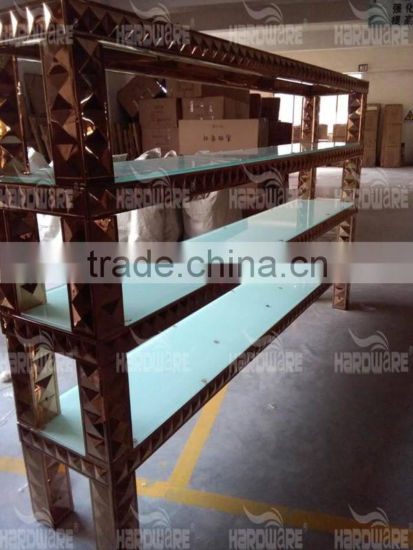 glass display wine rack wholesale , golden frame stainless steel wine rack