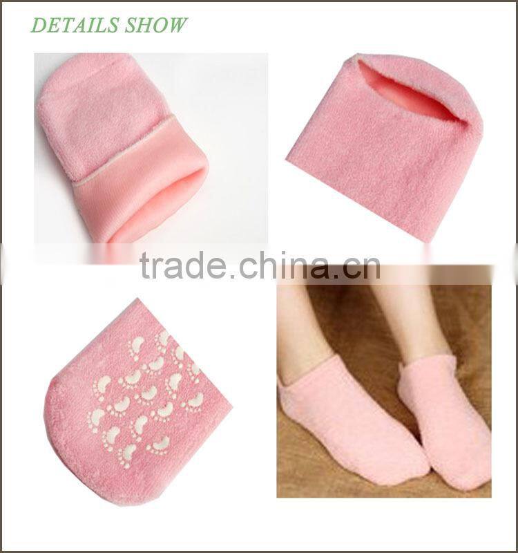 2015 foot care product: beauty gel spa cold sock & gel moisture sock & silicon gel socks