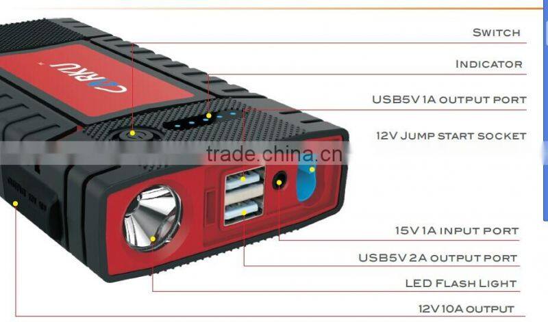 2016 New multi function mini jump starter power bank for car booster