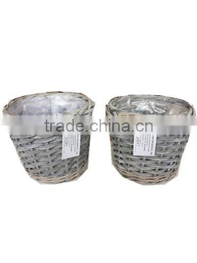 2 pcs cheap round woodchip flower pots planter