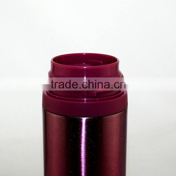 new style double wall stainless steel vacuum thermos flask ,lock button design lid