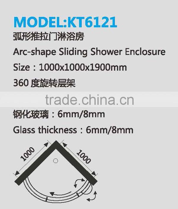 Copper Roller Sliding Shower Enclosure(KT6121)