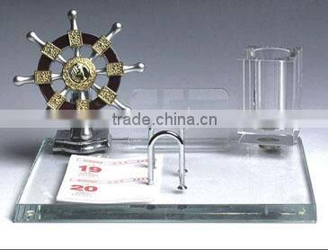 Office Delicacy Crystal Pen holder card Holder with calender Table Decoration