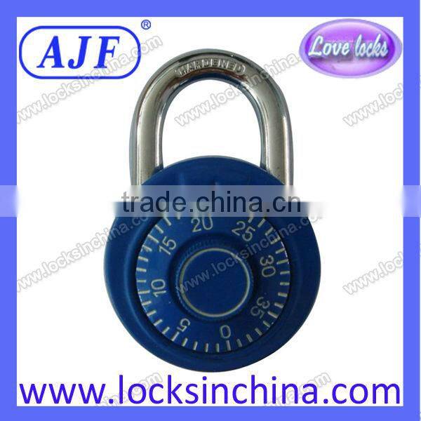 AJF 2015 top sell high quality 50mm gym round dial combination padlock