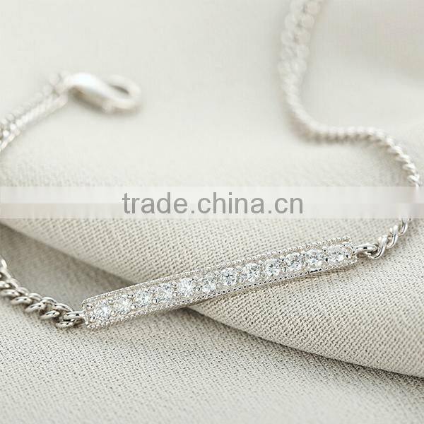 Latest design 2015 S925 sterling cz women silver bracelets for women