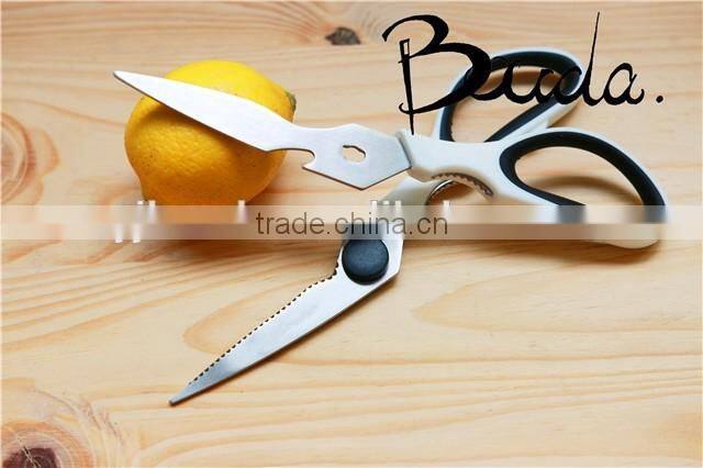 Multifunction detachable stainless steel kitchen scissors with plastic handle BD-1664