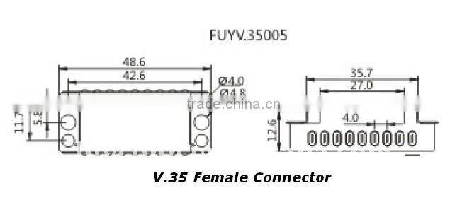 34Pin V.35 Female Receptacle Connector Crimping Terminal Housing with Metal Shell