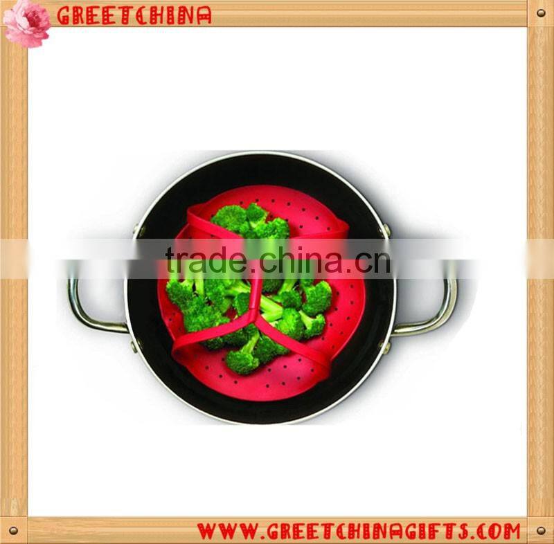 Custom Silicone Food/Vegetable Steamer Cooker Basket For Kitchen Cooking Utensil Tools
