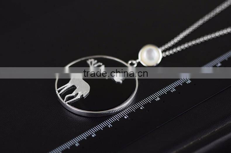 2016 Exquisite Reindeer and Bird 925 Sterling Silver Pendant for Women Fashion Necklace Jewelry