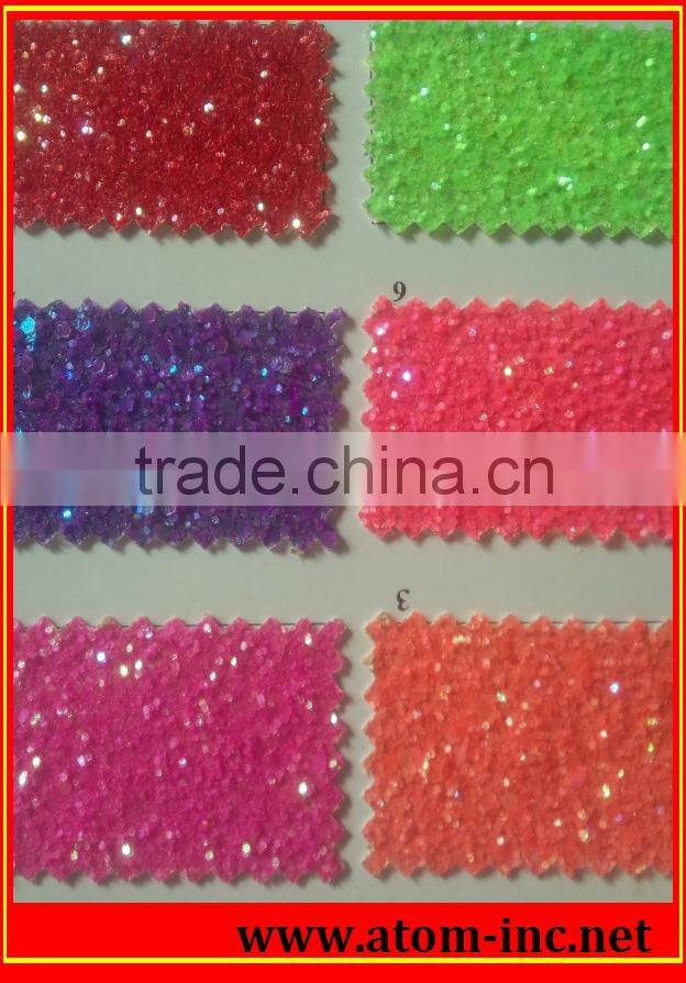 2016 new design shining lace glitter PU synthetic leather