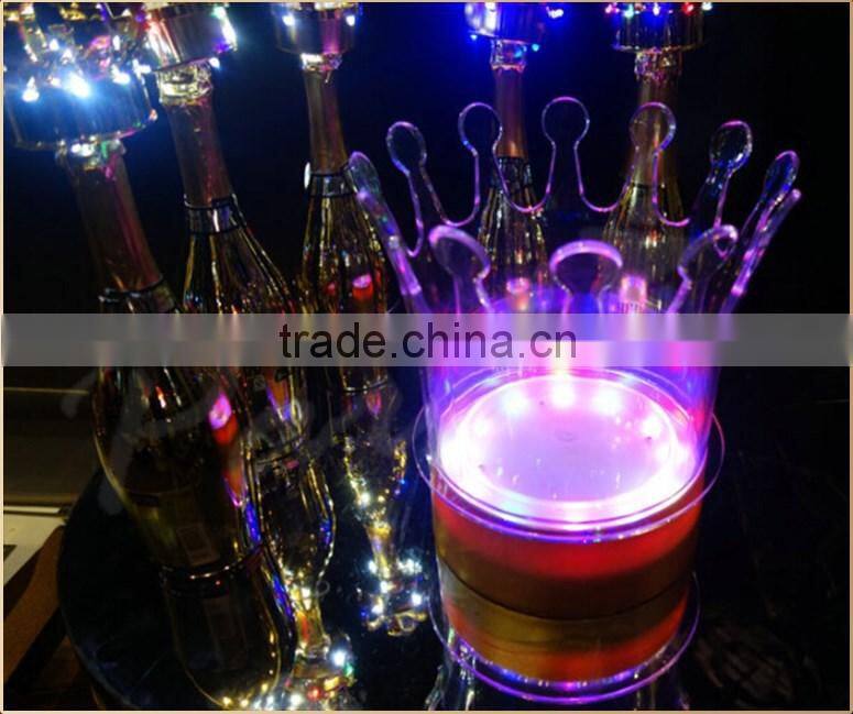 Promotional rechargeable crown led light up champagne ice bucket