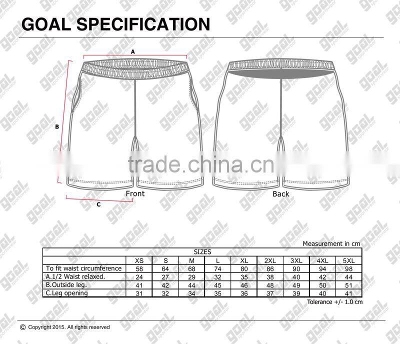 100%polyester breathable men's customized rugby shorts