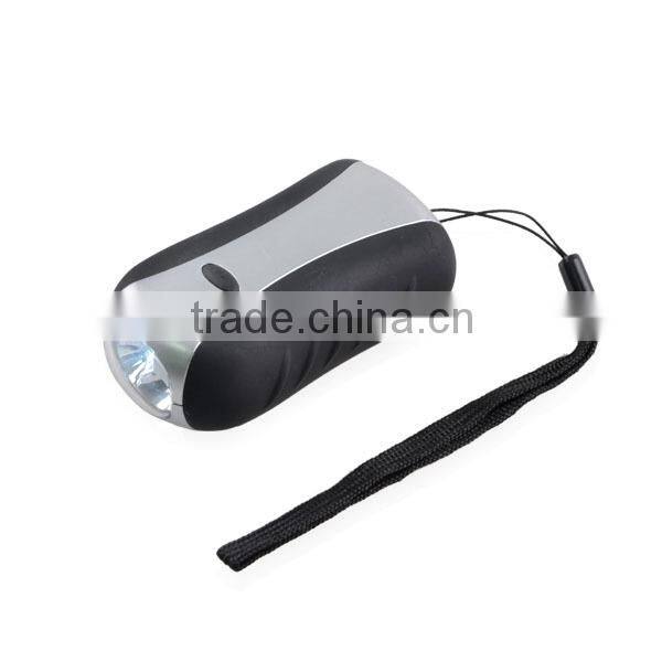 New style 1 led 3 modes hand crank torch light for out door
