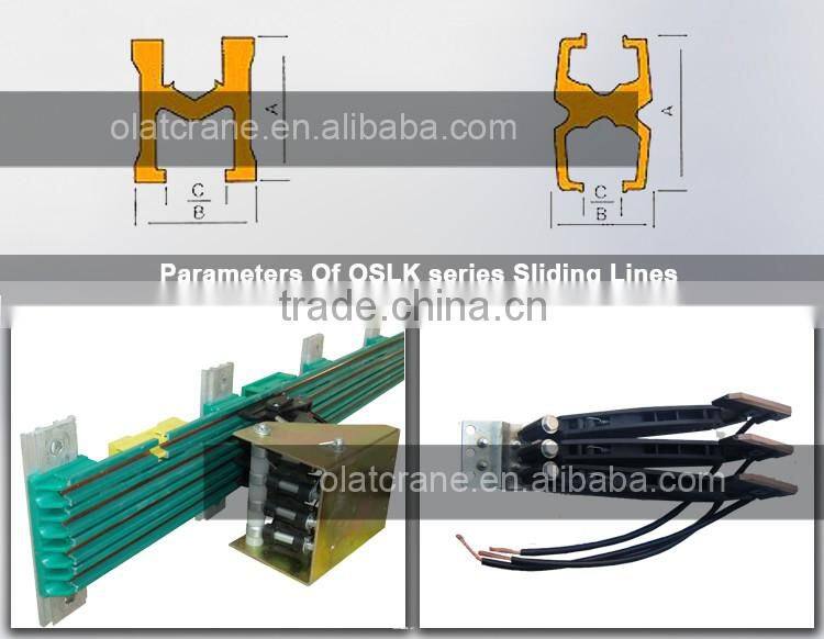 3D Design Drawing Customizeable 3P 4P 6P seamless sliding contact line supply power for overhead crane