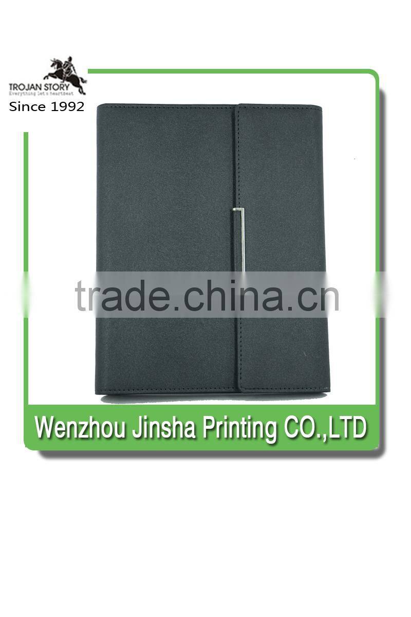 Office Stationery Printing Diary Clasp A4 Size Leather Looseleaf Binder Embossed Padfolio Notebook