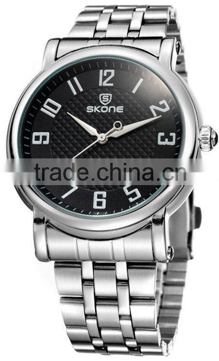 SKONE 7214 cheap mens water resistant japan movt quartz watch stainless steel