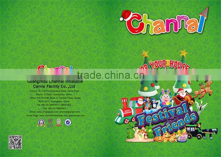 Outdoor Christmas led lights inflatable train with santa